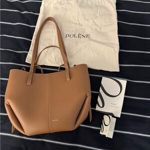 Polene Brown Leather Tote Bag